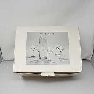 New In Box Pier 1 Martini Set Cocktail Glasses